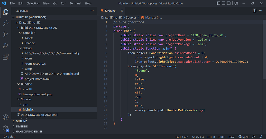 [SOLVED] Scripting/coding with Blender's script editor? Haxe Armory 3D